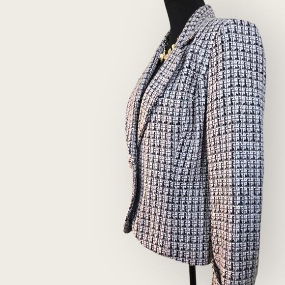Emma James Women’s Tweed Plaid Blazer Jacket Size 12 Pink Lined Classic‎ - Picture 4 of 8
